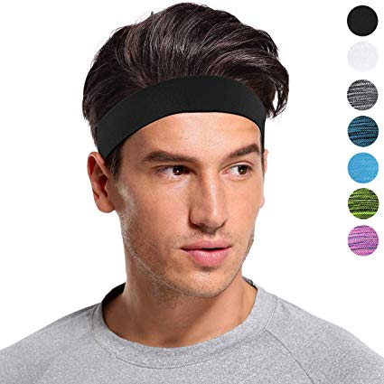 SHINYMOD Sports Headband for Men and Women,Non-Slip & Sweat Wicking Athletic Sweatband for Running，Yoga，Crossfit，Working Out & Basketball-Performance Stretch