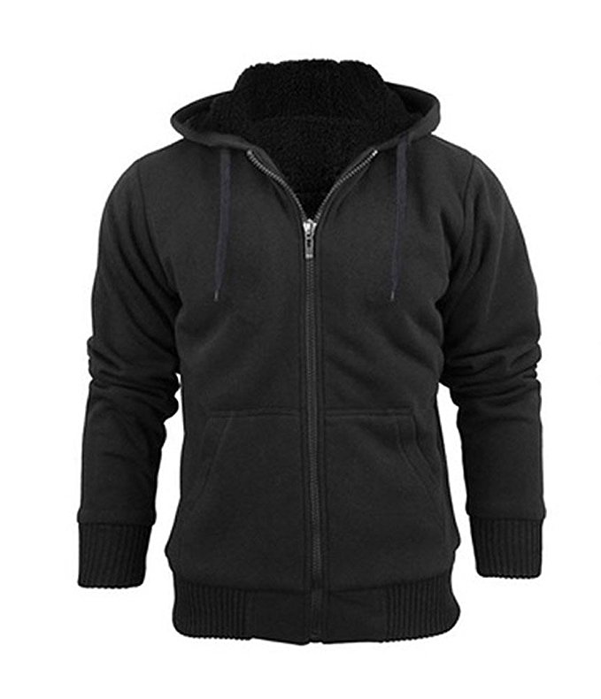 Stanzino Men's Thick and Warm Sherpa Lined Hoodie Sweater Jacket