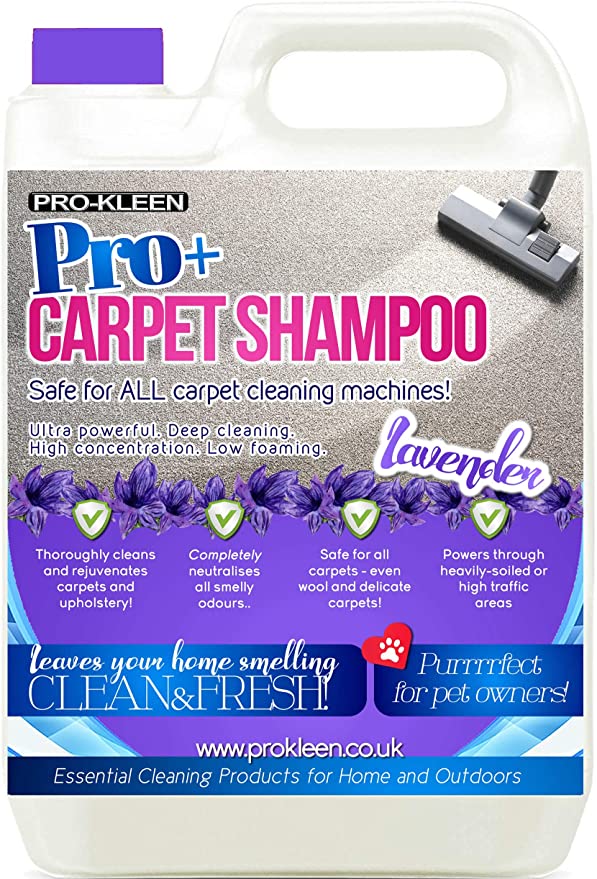 Pro-Kleen Pro  Carpet and Upholstery Cleaning Solution Shampoo – 4 in 1 Concentrate – Suitable for All Machines 5L (Lavender)