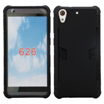 Desire 626 / Desire 626s Case, SOGA® [Card Slot Series] Slim Luxury Credit ID Holder Hybrid Armor Case for HTC Desire 626 / HTC Desire 626s - Black / Black