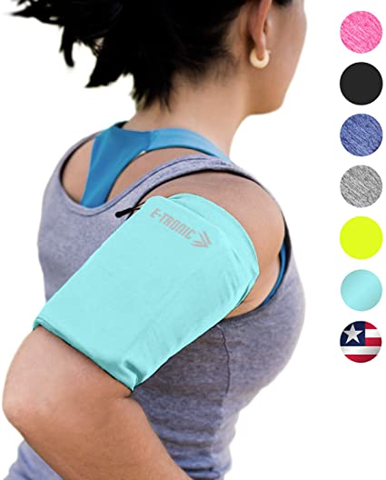 Phone Armband Sleeve: Best Running Sports Arm Band Strap Holder Pouch Case for Exercise Workout Fits iPhone 5S SE 6 6S 7 8 Plus iPod Android Samsung Galaxy S5 S6 S7 S8 Note 4 5 Edge LG HTC Pixel SM