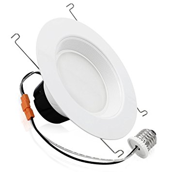TORCHSTAR #Wet Location# 5/6 inch Dimmable Recessed LED Downlight, 17W (120W Equivalent), High CRI, ENERGY STAR, 5000K Daylight, 1200lm, LED Retrofit Lighting Fixture, 5 YEARS WARRANTY