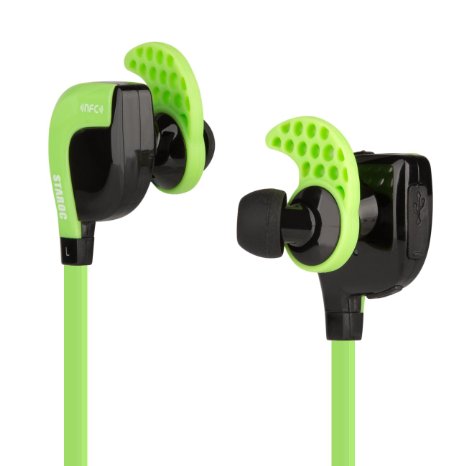 Bluetooth Earphones Staroc Wireless Headphones Sport Earbuds Headsets Wmicrophone Bluetooth 41 Balanced Audio aptX CVC 60 Noise Cancellation Green