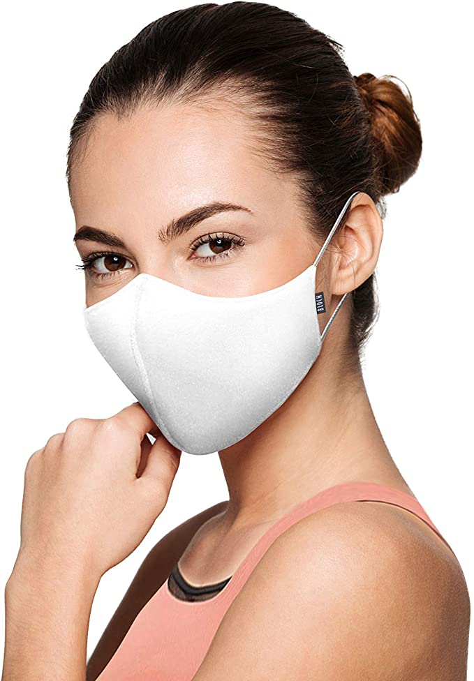 Bloch Soft Stretch Reusable Face Mask (Pack of 3), White, Adult