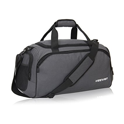 Veevanpro 18 inch Small Gym Bag Travel Sports Duffel Bag Grey Carry on