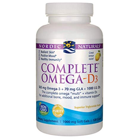 Nordic Naturals Complete Omega 3-6-9 with D 1000 mg 120 Softgels