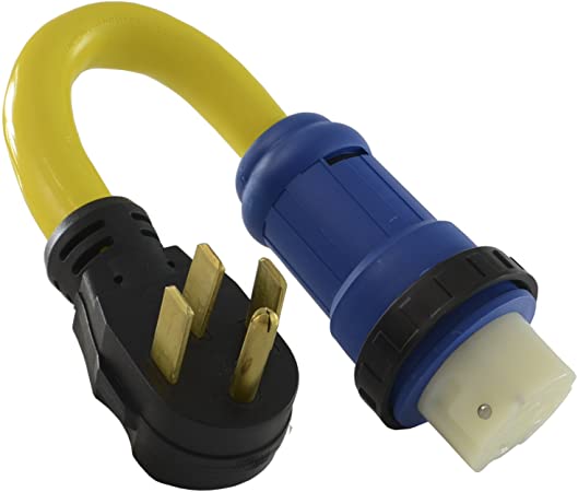 Conntek 14328 RV 1.5-Foot Pigtail Adapter 50 Amp RV Male Plug To 50 Amp 125/250 Volt Locking Female Connector