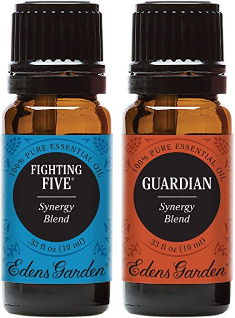 Edens Garden Fighting Five & Guardian Essential Oil Synergy Blend, 100% Pure Therapeutic Grade (Highest Quality Aromatherapy Oils), 10 ml Value Pack