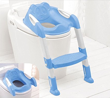 LIVIVO ® Baby Toddler Potty Training Toilet Ladder Seat Steps Assistant Potty For Toddler Child Toilet Trainer (Blue)