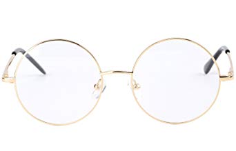 Agstum Vintage Round Prescription ready Metal Eyeglass Frame Clear Lens