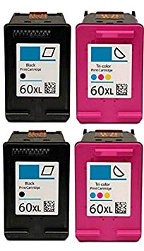 HouseOfToners Remanufactured Ink Cartridge Replacement for HP 60XL (2 Black & 2 Color, 4-Pack)