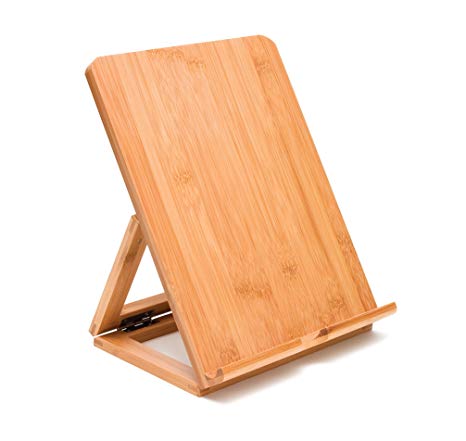 Lipper International 1886 Bamboo Wood Folding Stand for iPad, Samsung, Nexus, Nintendo Switch, and Other Tablets