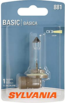 SYLVANIA - 881 Basic - Halogen Light Bulb for Fog, Cornering, and Daytime Running Lights (Contains 1 Bulb)