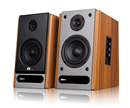 1byone Powered Bluetooth Classic Bookshelf Speaker with 4’’ Woofer and 1’’ Tweeter, 2X21W RMS