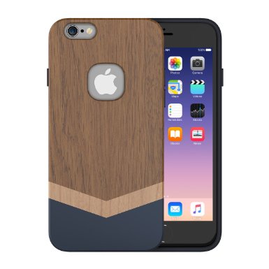 iPhone 6S Plus CaseSlicoo Unique Handmade Natural Wood Slim Hard Cover Wooden Protective Case for iPhone 6 Plus  Apple iPhone 6S plus Black Walnut