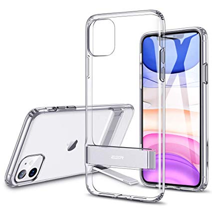 ESR Metal Kickstand Case for iPhone 11, [Vertical and Horizontal Stand] [Reinforced Drop Protection] Flexible TPU Soft Back for iPhone 11 (2019 Release), Clear