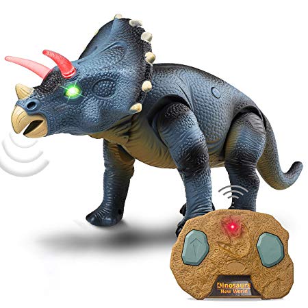 STEAM Life Walking Dinosaur Toy | Triceratops Toy Robot Dinosaur Walks, Mouth Moves, Roars and Lights Up | Electronic Dino Toy for Boys and Girls 3 4 5 6 7 Year Old