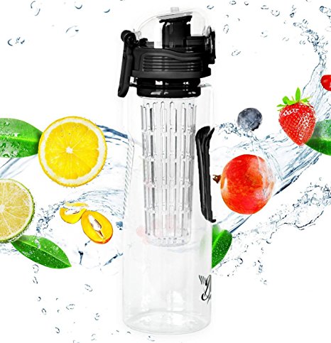 Infuser Water Bottle Sport Flip-Top - BPA-Free Tritan - 23 Oz - Multiple Color Options by Danum