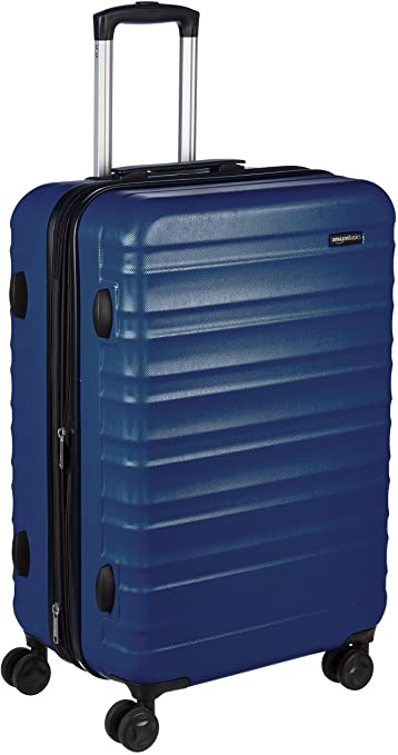 AmazonBasics Hardside Spinner Travel Luggage Suitcase - 24 Inch, Navy Blue