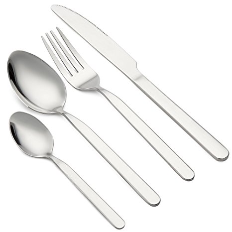 Andrew James Cutlery Set In Stainless Steel, 24 Piece, Traditional Style