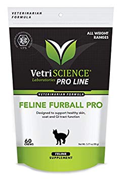 VetriScience Feline Furball Pro - Prevent Cats from Coughing Up Hairballs - 60 Soft Chews