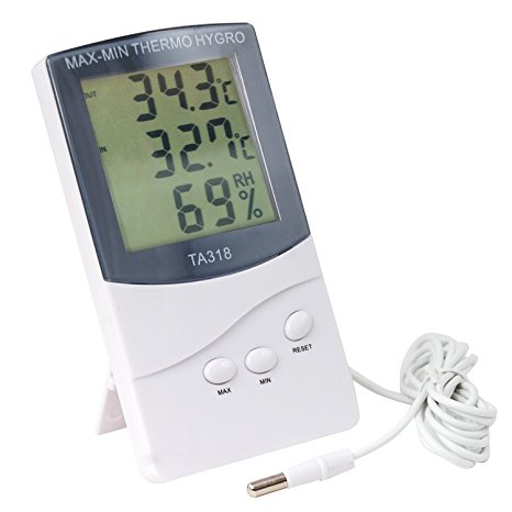 DIGIFLEX portable home wall / desk LCD display indoor outdoor Thermometer Hygrometer with 2 Sensors
