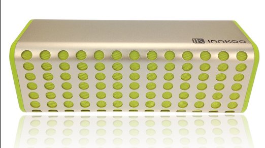 [BEST NEW RELEASE] InnKoo B2 Portable Wireless Bluetooth Speaker, Creative Aluminum Alloy Shell, Powerful Sound with Enhanced Clean Bass, Ultra-long Battery Life, Bluetooth 4.0 (Green)