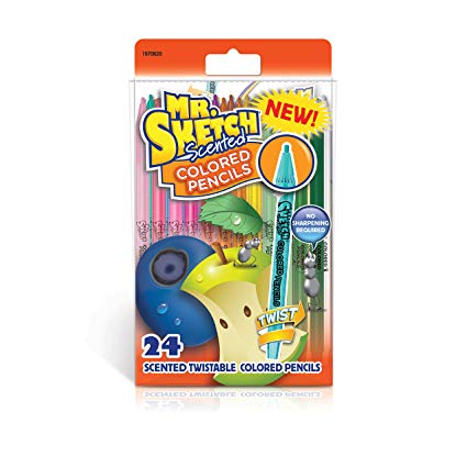 Mr. Sketch 1970620 Scented Twistable Colored Pencils, Assorted Colors, 24 Count