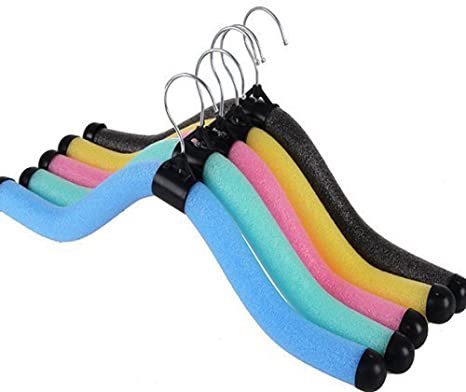 esowemsn 5Pcs Foam Cover Garment Protector Hangers Shoulder Guards Adjustable/Bendable Anti-Skid for Dry Cleaning & Laundry (Random Color)