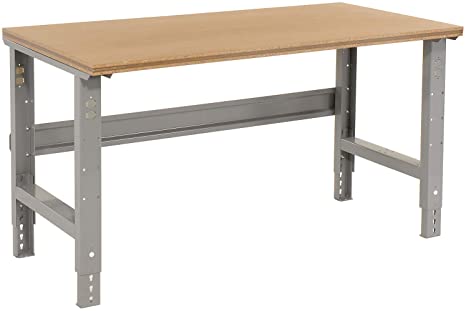 Adjustable Height Workbench C-Channel Leg, Shop Top Square Edge, 48"W x 30"D, Gray