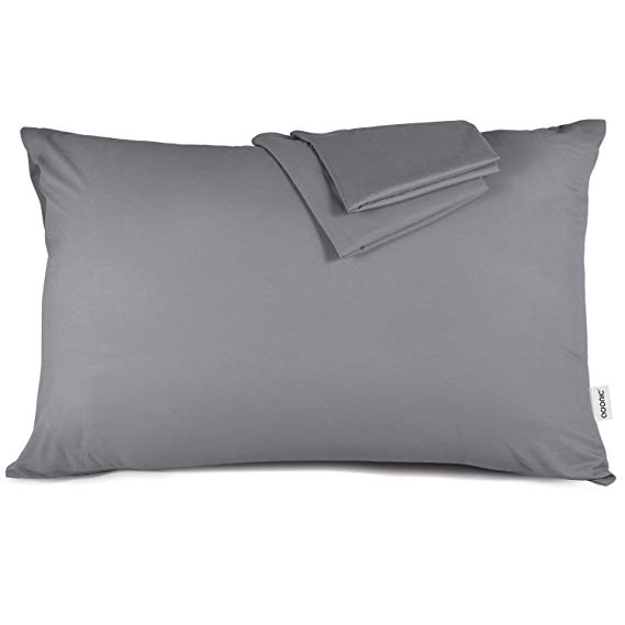 Pillow Cases, Adoric Grey Pillowcases 2 Pack Queen Size 50 X 75 CM Silky-soft Brushed Microfiber, Anti-static Dust Mite Resistant