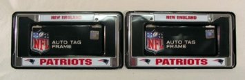 New England Patriots Chrome License Plate Frame - Set of 2