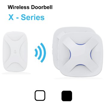 Best Wireless Doorbell Plusinno Physen Series 500 Ft Range with Waterproof Doorbell Push Buttons No Batteries Required for Receiver 52 Melodies Chimes and Bells Pushbutton White 1 Button 2 Chimes