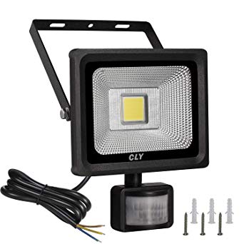 LED Motion Sensor Flood Light Outdoor Cly, 20W 1800lm Super Bright Detector Floodlight, 6000K Daylight White, IP66 Waterproof Security Outdoor Wall Light for Garden, Garage, Patio and Yard