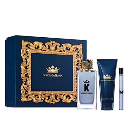 Dolce & Gabbana K for Men 3-Piece Gift Set (3.4 Ounce Eau De Toilette Spray  2.5 Ounce After Shave Balm 0.33 Ounce Eau De Toilette Spray), multi color