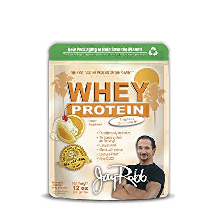 Jay Robb - Grass-Fed Whey Protein Isolate Powder, Outrageously Delicious, Tropical Dreamsicle, 11 Servings (12 oz)