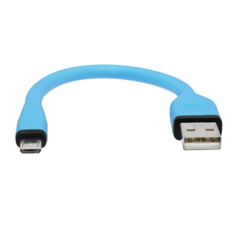 dCables Bendy & Durable Short Micro USB Charging Cable - 7 Inch - Blue