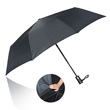 60Mph Windproof Umbrella Auto Open Close -210T Finest Reinforced Compact Fast Drying Folding Umbrella Travel Umbrella, Reinforced 10 Ribs Frame Slip-Proof Handle for Men Women