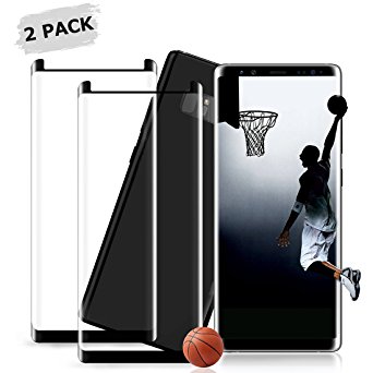Pasnity Screen Protector for Galaxy Note 8, 2-Pack Tempered Glass [Case Friendly] 3D Curved Edge Ultra Clear 9H Hardness, [HD] [No Bubbles] [Scratch] [Anti Fingerprint] (note 8 / 2pack)