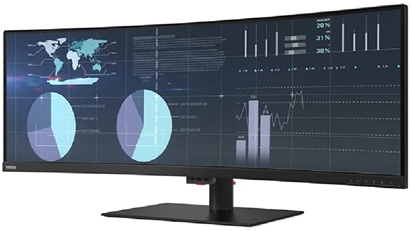 Lenovo - 61D5RAR1US - Lenovo ThinkVision P44w-10 43.4 WQUXGA WLED LCD Monitor - 32:10 - Raven Black - Vertical Alignment (VA) - 1.07 Billion Colors - 380 Nit Typical, 450 Nit Peak - 4 ms Extreme Mode