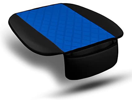 FH Group FB210102 Faux Leather/NeoSupreme Seat Cushion Pad with Front Pocket (Blue) Front Set – Universal Fit for Cars Trucks & SUVs