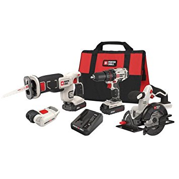 Porter-Cable PCCK616L4R 20V Max Cordless Lithium-Ion 4-Tool Combo Kit (Certified Refurbished)
