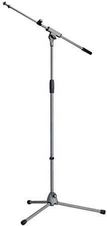 K&M Stands 21080.300.87 Soft Touch Microphone Stand with Extendable Boom Arm - Gray