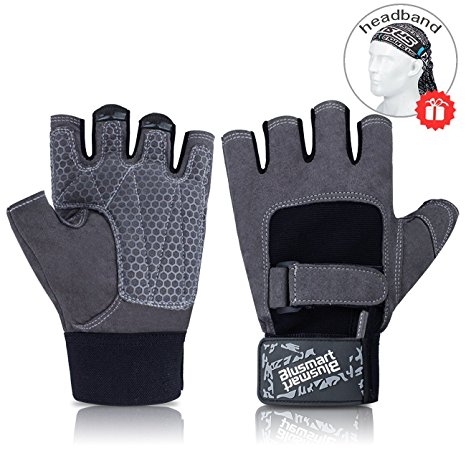 Blusmart Biking Cycling Gloves, Workout Gloves Half-finger Men & Women, Gloves for Weight Lifting Exercise Fitness Training Sport, Full Palm Protection & Extra Grip