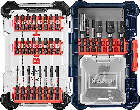 BOSCH SDMSD45 45-Piece Driven Impact Tough Screwdriving Custom Case Assorted Set with Included Storage Case