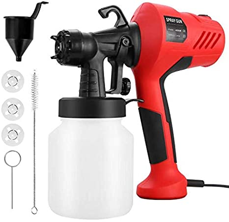 Paint Sprayer, 700W Electric Paint Spray Gun with 3 Nozzle, 3 Spraying Patts, 900 ml Paint Container Sprayer