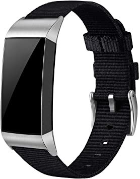 Vancle Bands Compatible with Fitbit Charge 4 / Fitbit Charge 3 / Fitbit Charge 3 SE, Woven Replacement Wristbands with Secure Metal Buckle Women Men