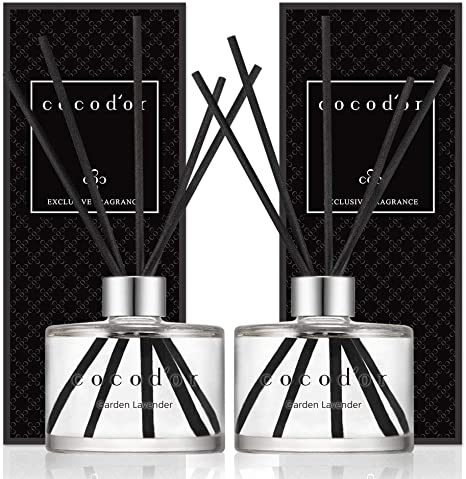 Cocod'or Signature Reed Diffuser, Garden Lavender Reed Diffuser, Reed Diffuser Set, Oil Diffuser & Reed Diffuser Sticks, Home Decor & Office Decor, Fragrance and Gifts, 6.7oz 2pack