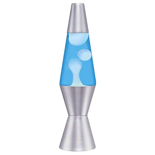 Retro Lava Lamp Liquid Motion Vintage Night Light Lite Blue White Silver Base