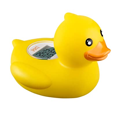 Baby Duck Thermometer, the Infant Baby Bath Floating Toy Safety Temperature Thermometer (Yellow Duck)
